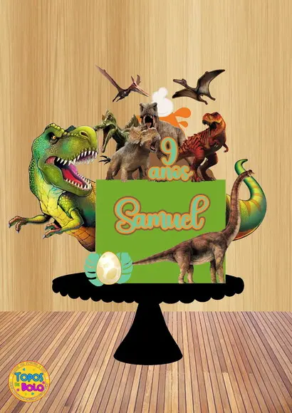 Arquivo de Corte Topo de Bolo Dinossauros 01