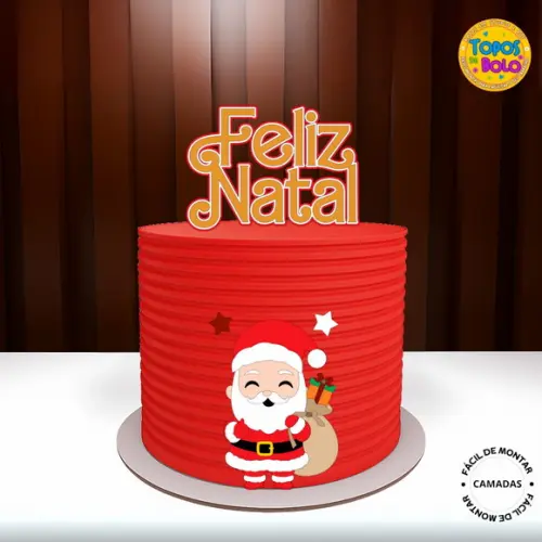 Arquivo de Corte Topo de Bolo Papai Noel Fofo 02