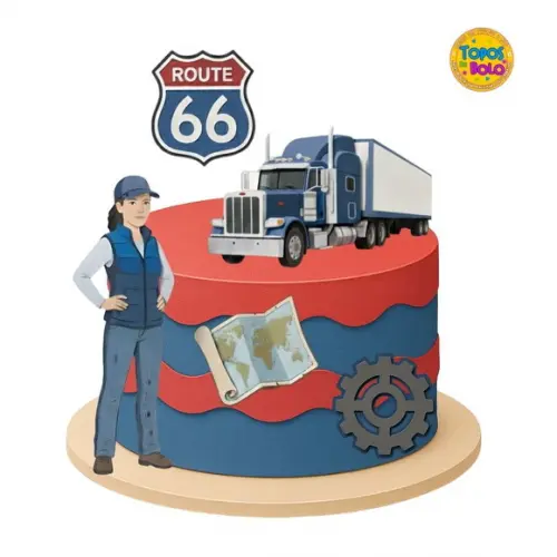 Arquivo de Corte Topo de Bolo Camionera Menina