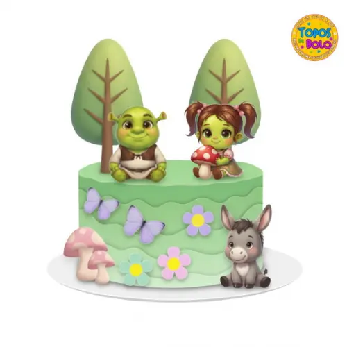 Arquivo de Corte Topo de Bolo Sherek Cute