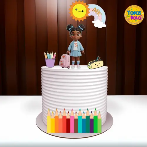 Arquivo de Corte Topo de Bolo Abc Escolar Menina 02