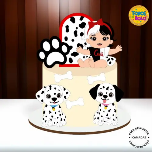 Arquivo de Corte Topo de Bolo Cruella Baby