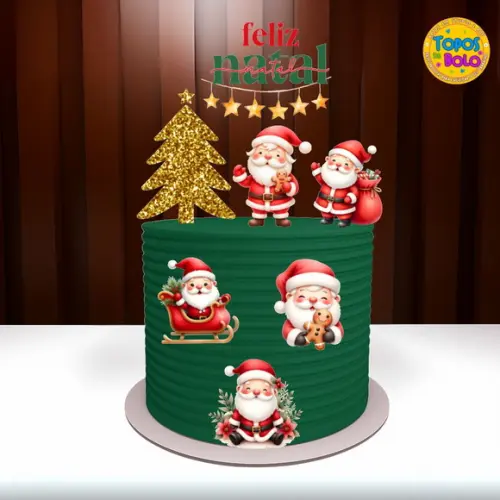 Arquivo de Corte Topo de Bolo Papai Noel 04