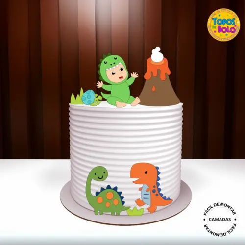 Arquivo de Corte Topo de Bolo Baby Dino 02