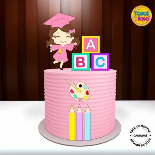 Arquivo de Corte Topo de Bolo Abc Menina 05