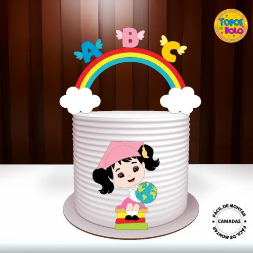 Arquivo de Corte Topo de Bolo Abc Menina 03