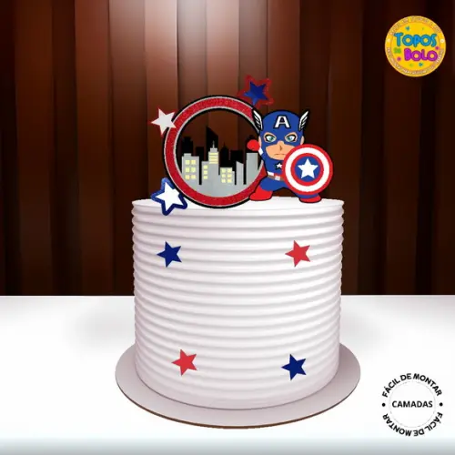 Arquivo de Corte Topo de Bolo Capitão America 03