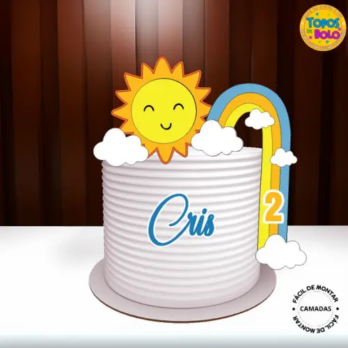 Arquivo de Corte Topo de Bolo Sol Cute