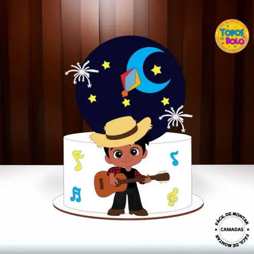Arquivo de Corte Topo de Bolo Menino Sertanejo