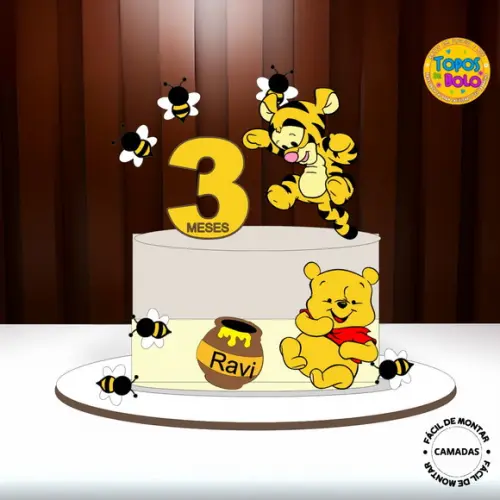 Arquivo de Corte Topo de Bolo Ursinho Pooh 02