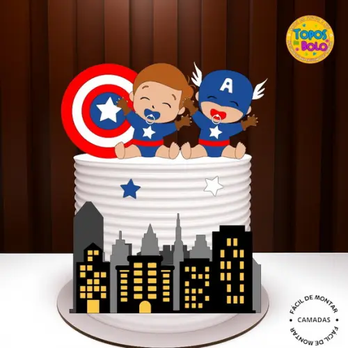 Arquivo de Corte Topo de Bolo Arquivo Capitão America Babys