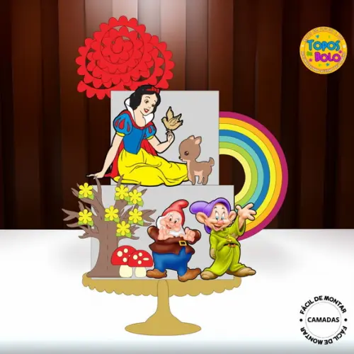 Arquivo de Corte Topo de Bolo Branca de Neve 12