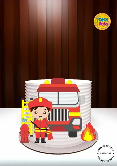 Arquivo de Corte Topo de Bolo Bombeiros (2)