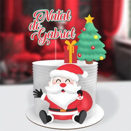 Topo de Bolo Camadas Natal