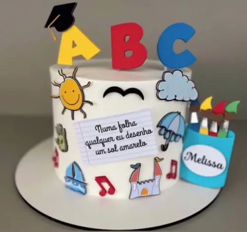 Topo de Bolo Formatura Abc Desenhos
