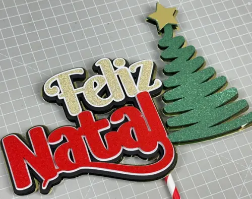 Arquivos de Corte Topo de Bolo Feliz Natal Arvore Silhueta
