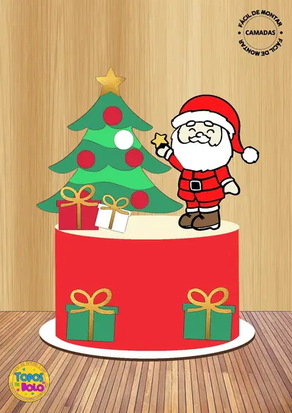 Arquivo de Corte Topo de Bolo Natal Camadas