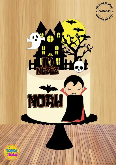 Arquivos de Corte Topo de Bolo Halloween Vampirinho