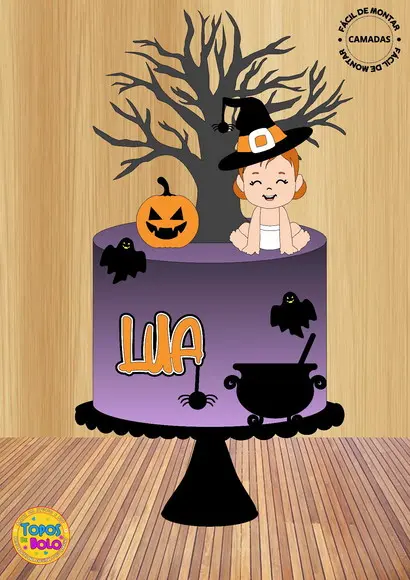 Arquivos de Corte Topo de Bolo Halloween Bebe Cute 01