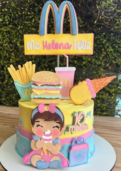 Arquivos de Corte Topo de Bolo Mc Lanche Menina