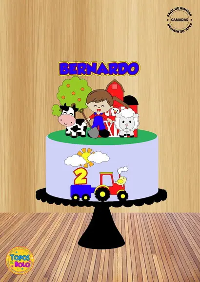 Arquivos de Corte Topo de Bolo Fazendinha Camadas 02
