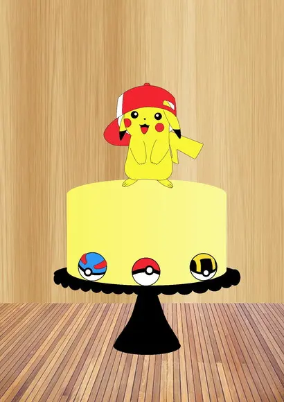 Arquivos de Corte Topo de Bolo Pikachu 01