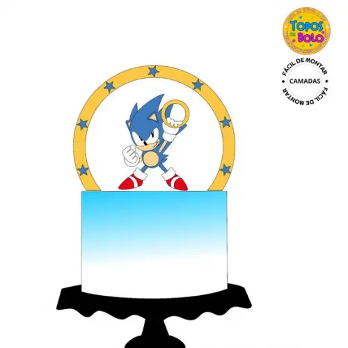 Arquivos de Corte Topo de Bolo Sonic Arco