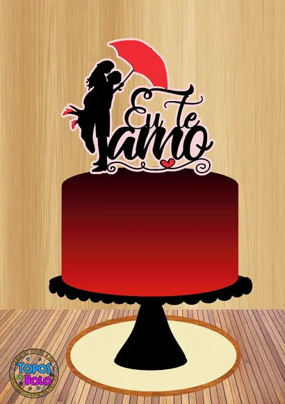 Arquivo de Corte Topo de Bolo Casal Eu Te Amo