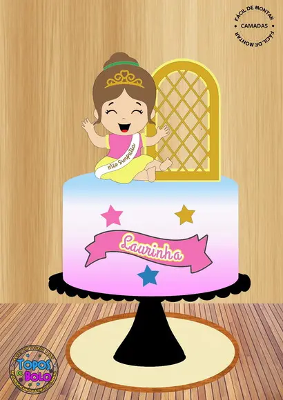 Arquivo de Corte Topo de Bolo Miss Simpatia Princesa