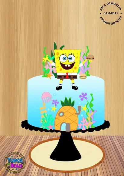 Arquivo de Corte Topo de Bolo Bob Esponja 03
