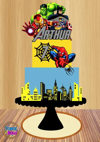 Arquivo de Corte Topo de Bolo Vingadores 02