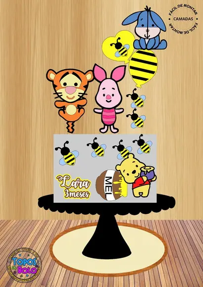 Arquivo de Corte Topo de Bolo Turma do Pooh