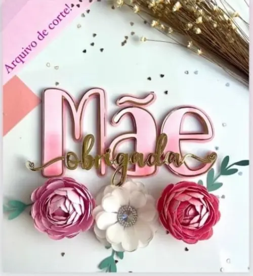 Arquivo de Corte Topo de Bolo Dia das Mãe 01