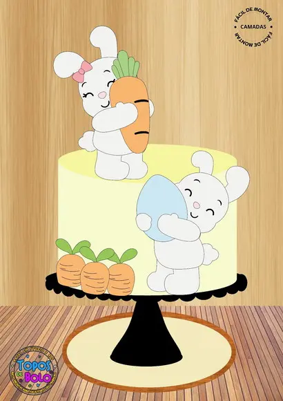 Arquivo de Corte Topo de Bolo Casal Coelho 02