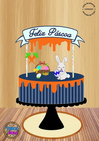 Arquivo de Corte Topo de Bolo Feliz Páscoa 11