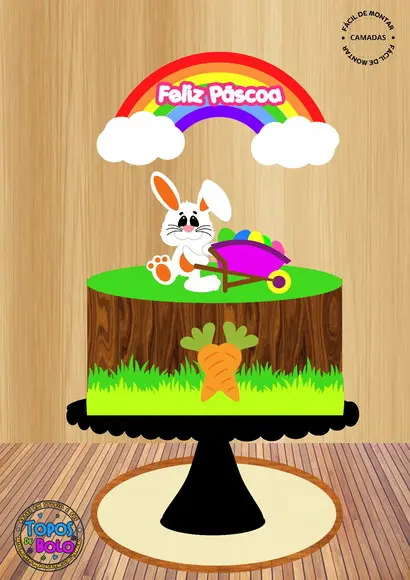 Arquivo de Corte Topo de Bolo Feliz Páscoa 09