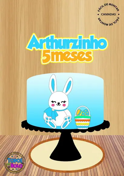 Arquivo de Corte Topo de Bolo Coelhinho Cestinha de Ovos