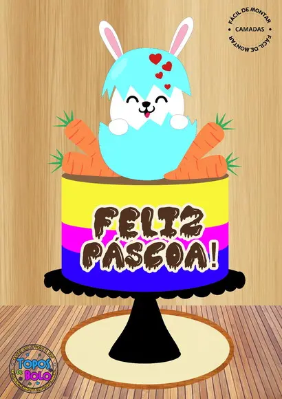 Arquivo de Corte Topo de Bolo Pascoa Coelhinho Dentro Ovo
