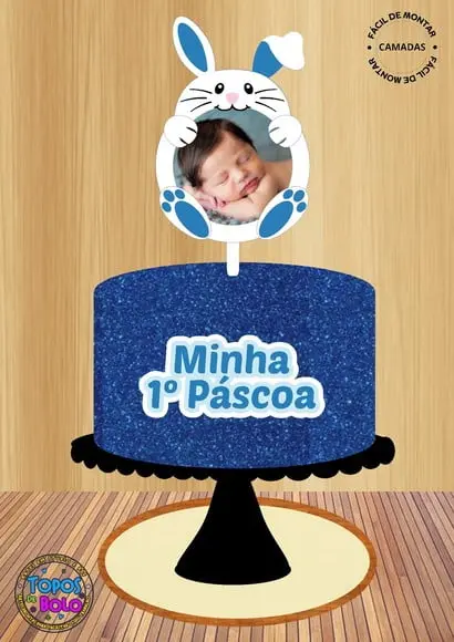 Arquivo de Corte Topo de Bolo Minha 1 Pascoa