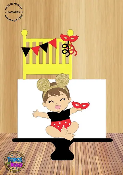 Arquivo de Corte Topo de Bolo Fantasia de Minnie