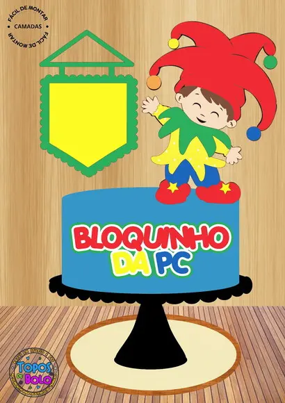 Arquivo de Corte Topo de Bolo Carnaval Bobo da Corte