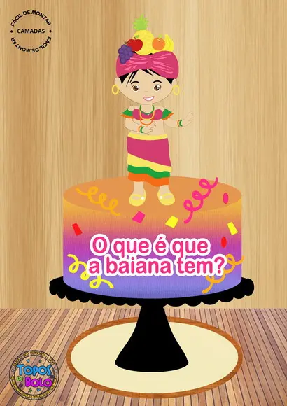 Arquivo de Corte Topo de Bolo Carnaval Baianinha