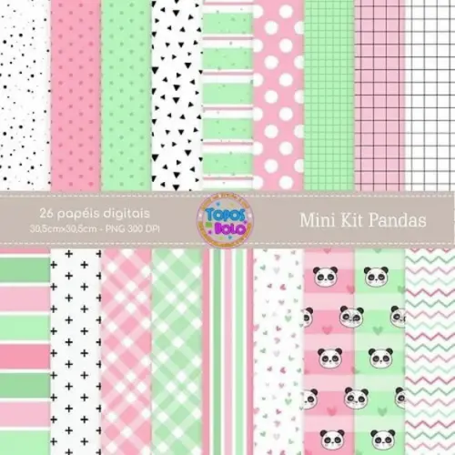 Kit Digital Papéis Panda