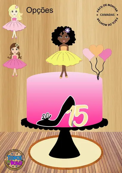 Arquivo de Corte Topo de Bolo Menina Debutante 15 Anos