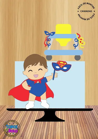 Arquivo de Corte Topo de Bolo Carnaval Super Man