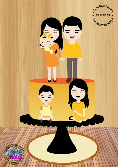 Arquivo de Corte Topo de Bolo Pais e Filhos