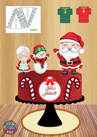 Arquivo de Corte Topo de Bolo Natal Cute