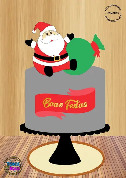 Arquivo de Corte Topo de Bolo Natal de Presentes