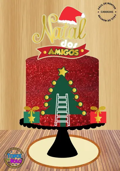 Arquivo de Corte Topo de Bolo Natal dos Amigos
