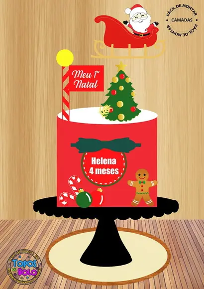 Arquivo de Corte Topo de Bolo Meu Primeiro Natal 02